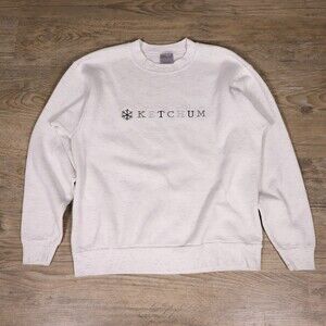 VTG 90s Oneita Ketchum Idaho Snowflake Sweatshirt XL White Power Sweats Made In